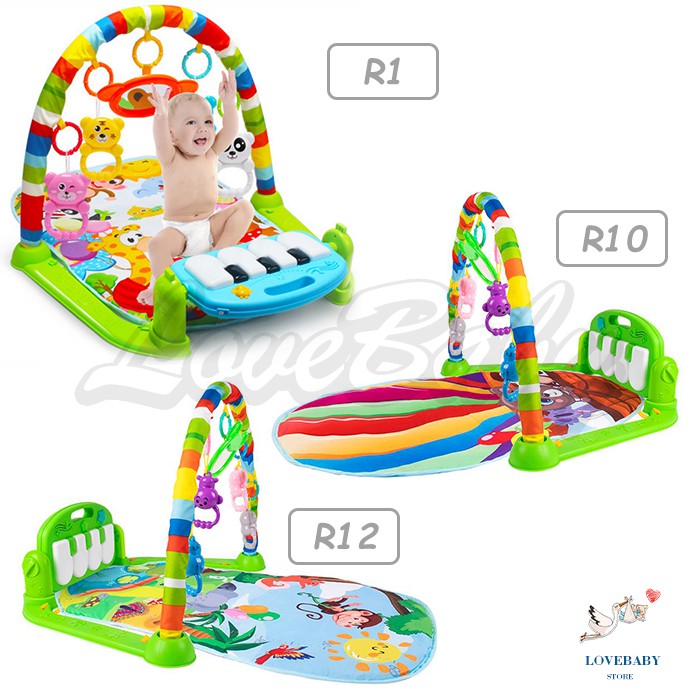 LBS Baby Play Gym Mainan Anak Bayi Rattle &amp; Piano Playmat Matras / Kasur Bayi Playgym Musical