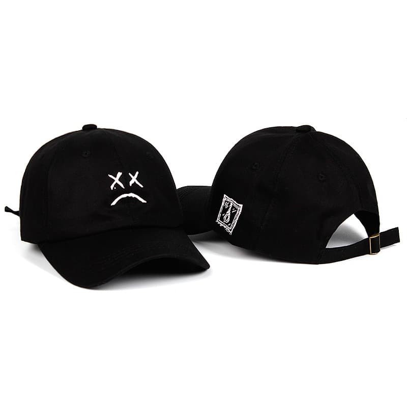 Topi Baseball Snapback Marshmello Sad - Black