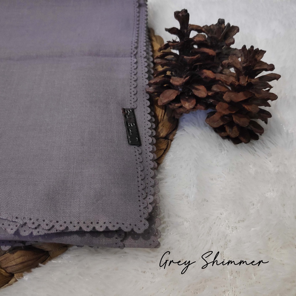HIJAB SEGI EMPAT VOAL UMAMA LC, JILBAB LASERCUT, VOAL UMAMA, SEGI EMPAT VOAL-Grey Shimmer