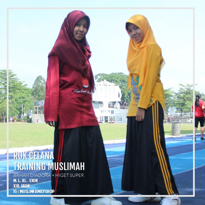 DISKON - ROK CELANA TRAINING MUSLIMAH BAJU OLAHRAGA WANITA - PUTIH, M