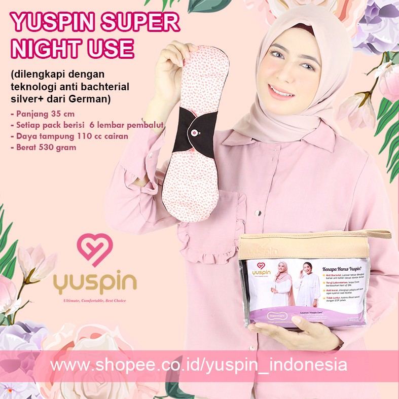 Pembalut Kain Yuspin Super Night Use Yuspin Indonesia Menspad Kain Pembalut Kain Cuci Ulang Shopee Indonesia