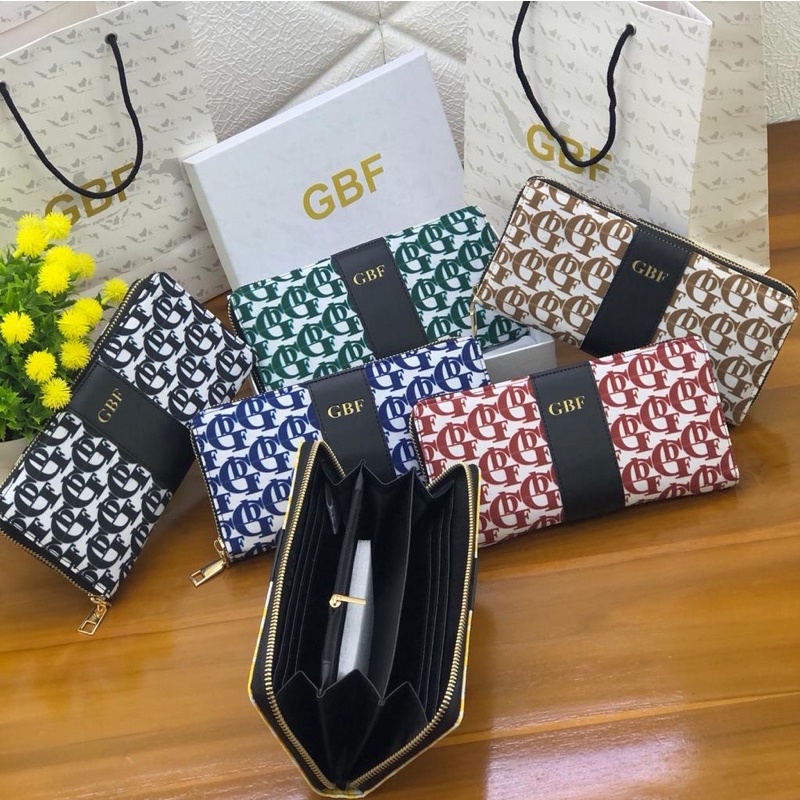 dompet wanita canvas GBF free box+paperbag uk 20x10 kode 01-1