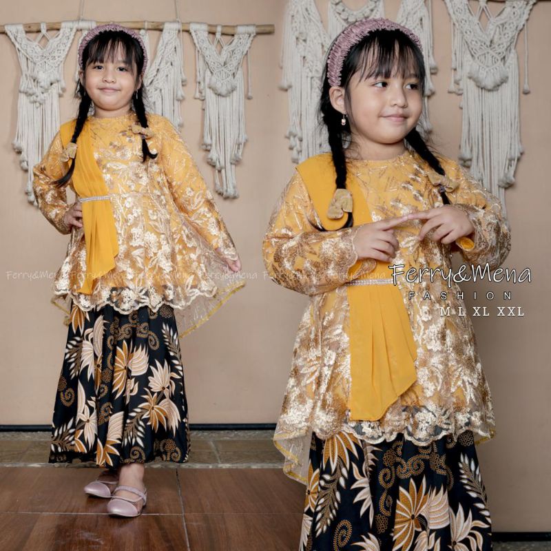 SETELAN KEBAYA ANAK//KEBAYA SELENDANG AURORA TILLE //By Ferry Mena