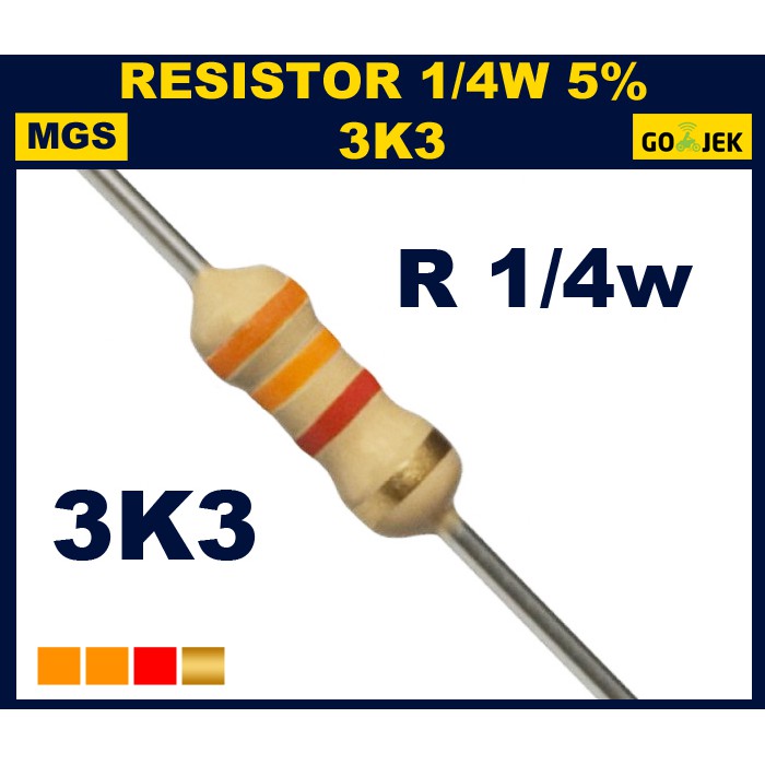 Resistor 1/4w 3K3 5% 1000PCS