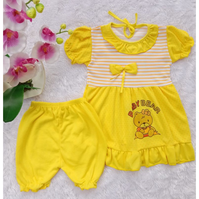 SET BABY BEAR/SET DRESS /SET KATUN ANAK/SETELAN ANAK PEREMPUAN