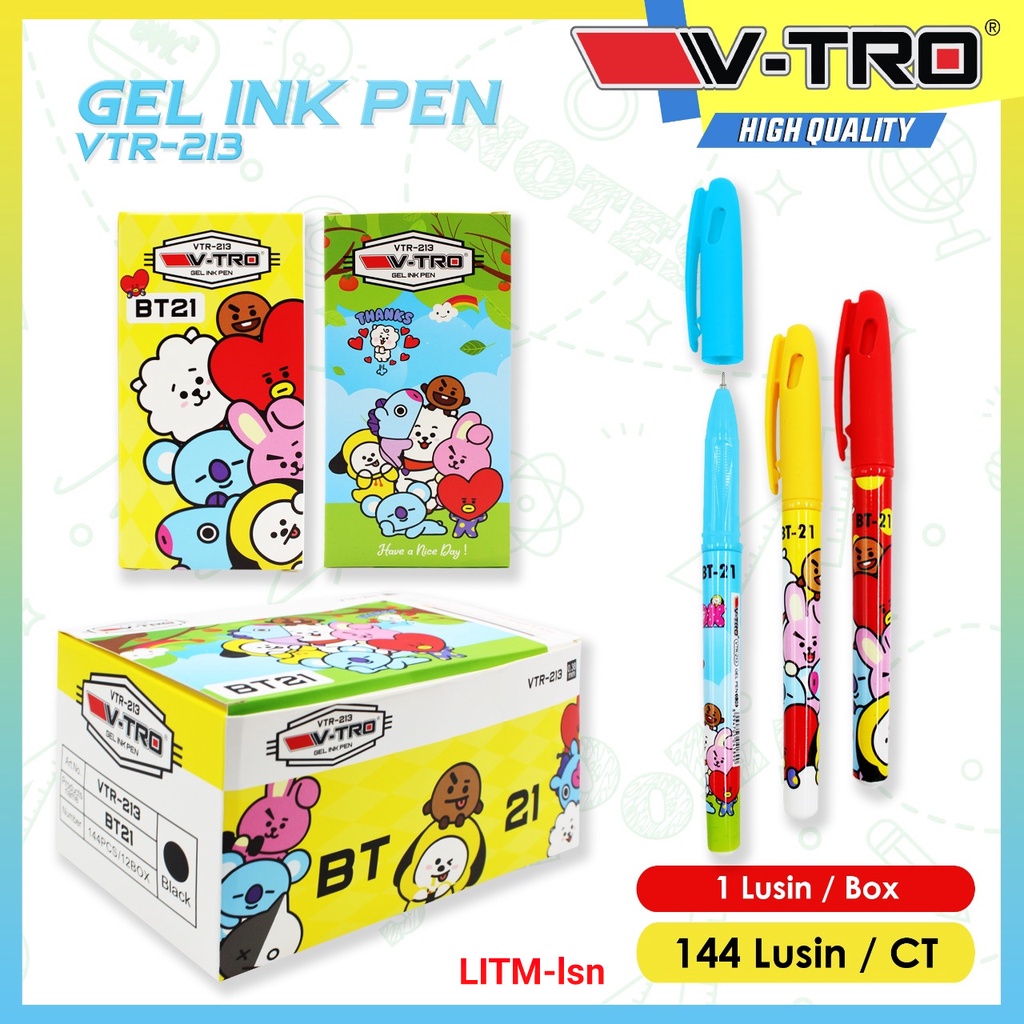 

1LUSIN Pulpen Gel Pen Gel Fancy 0.5mm karakter Unicorn Squid Bts B*pink