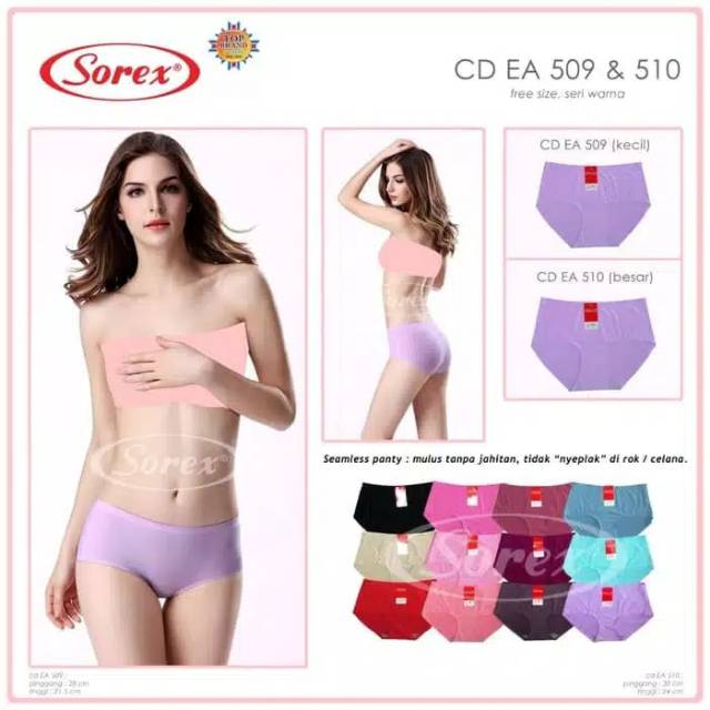 Celana Dalam Seamless Wanita Tanpa Jahitan Anti Nyeplak Sorex EA 509 Murah