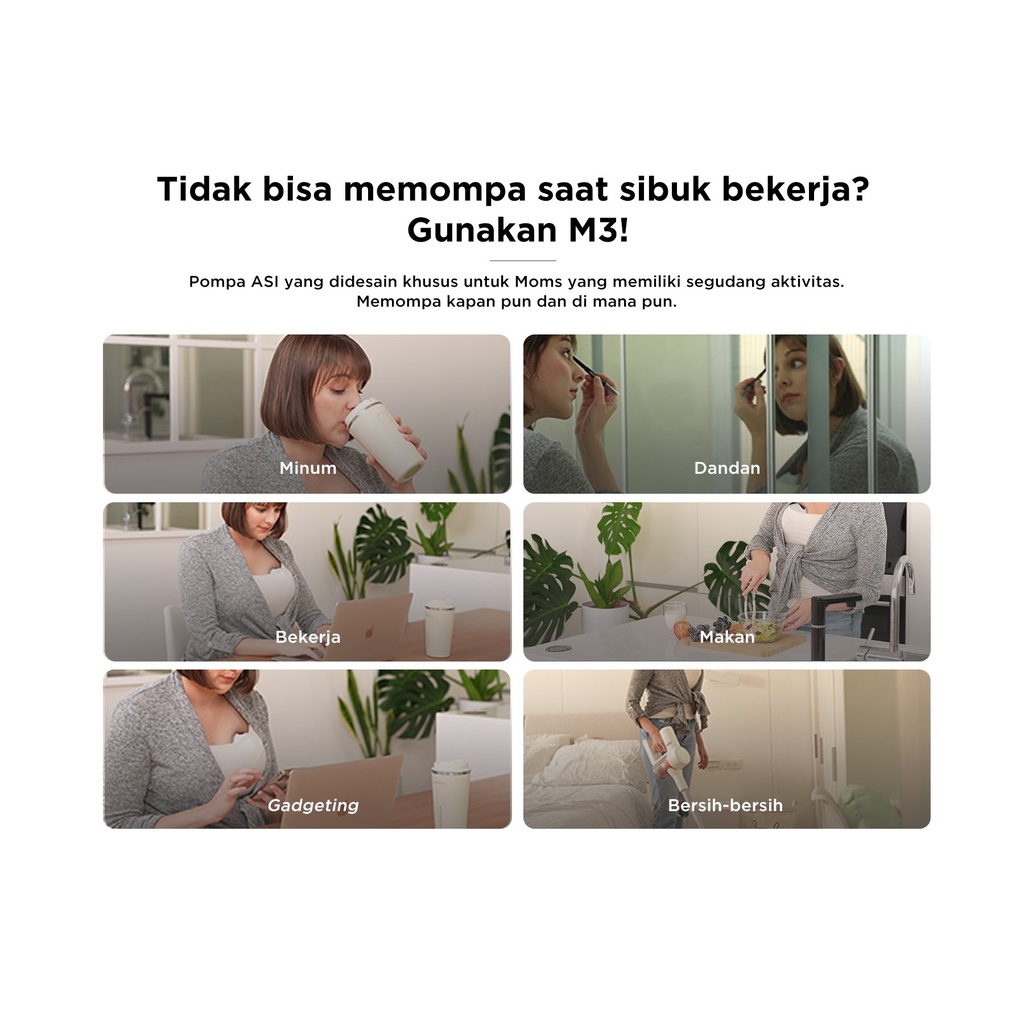 READY SURAYABAYA MOOIMOM M3 Pompa ASI Elektrik Tanpa Kabel - M3 Wireless Electric Breast Pump HANDSFREE