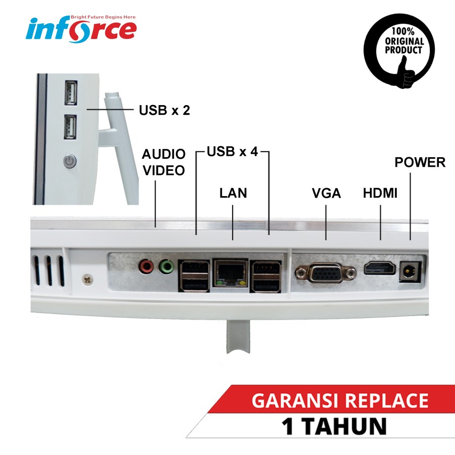 Inforce AIO All in One 24&quot; i3 / i5 / i7 4GB 1TB HDD Intel H61 PC Desktop Slim