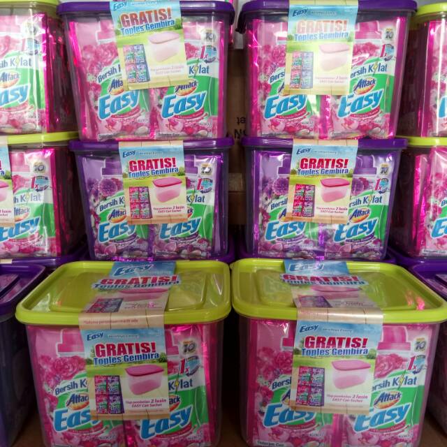 Attack Easy Liquid / Deterjen Cair 24Sachet Free Toples