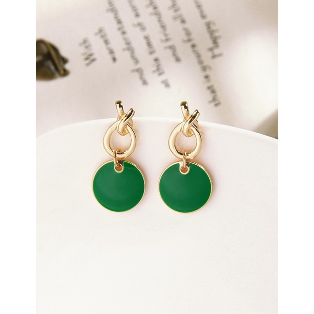 LRC Anting Tusuk Fashion Knotted Geometric Drop Oil Pierced Earrings  K04285