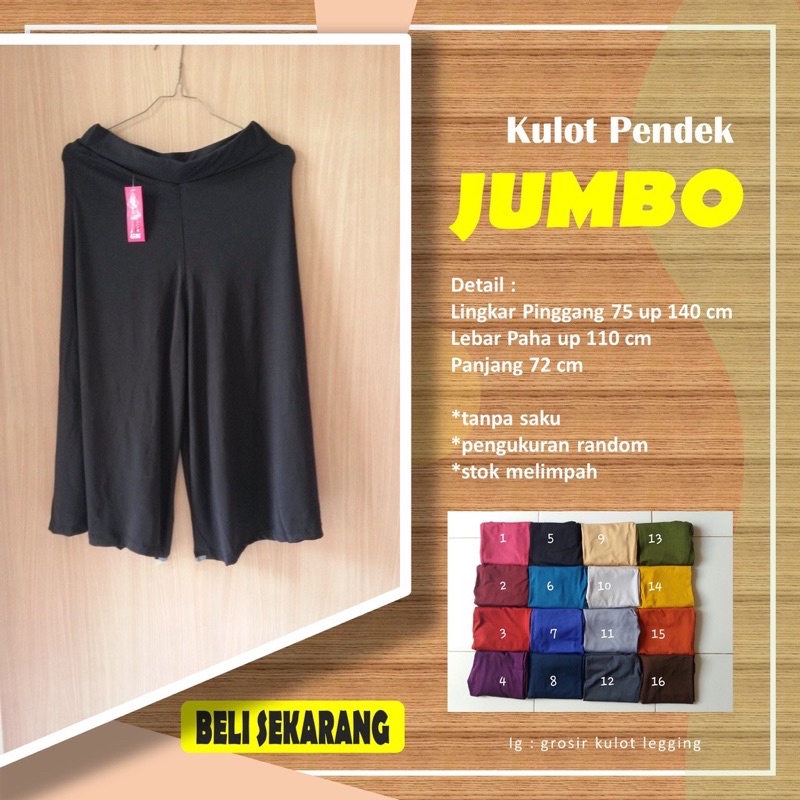 Celana Kulot Pendek Wanita Jersey