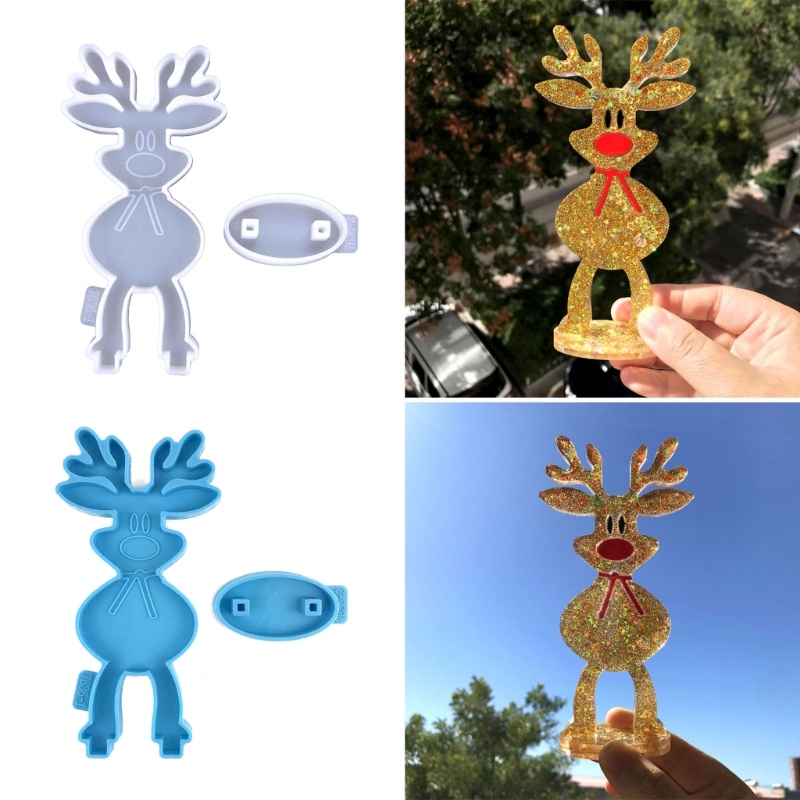 Siy Cetakan Resin Epoksi UV DIY Bahan Silikon Bentuk Rusa Natal