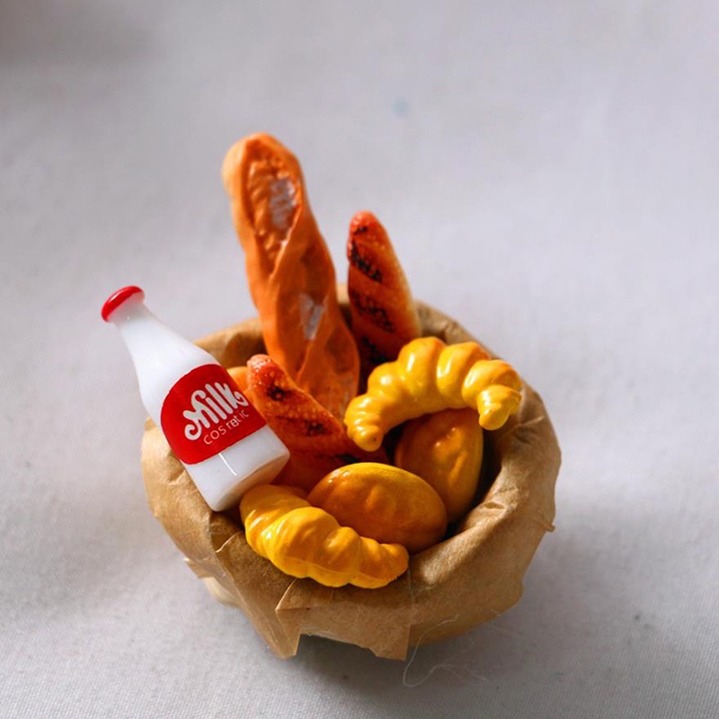 6pcs Miniatur Roti Croissant Untuk Rumah Boneka