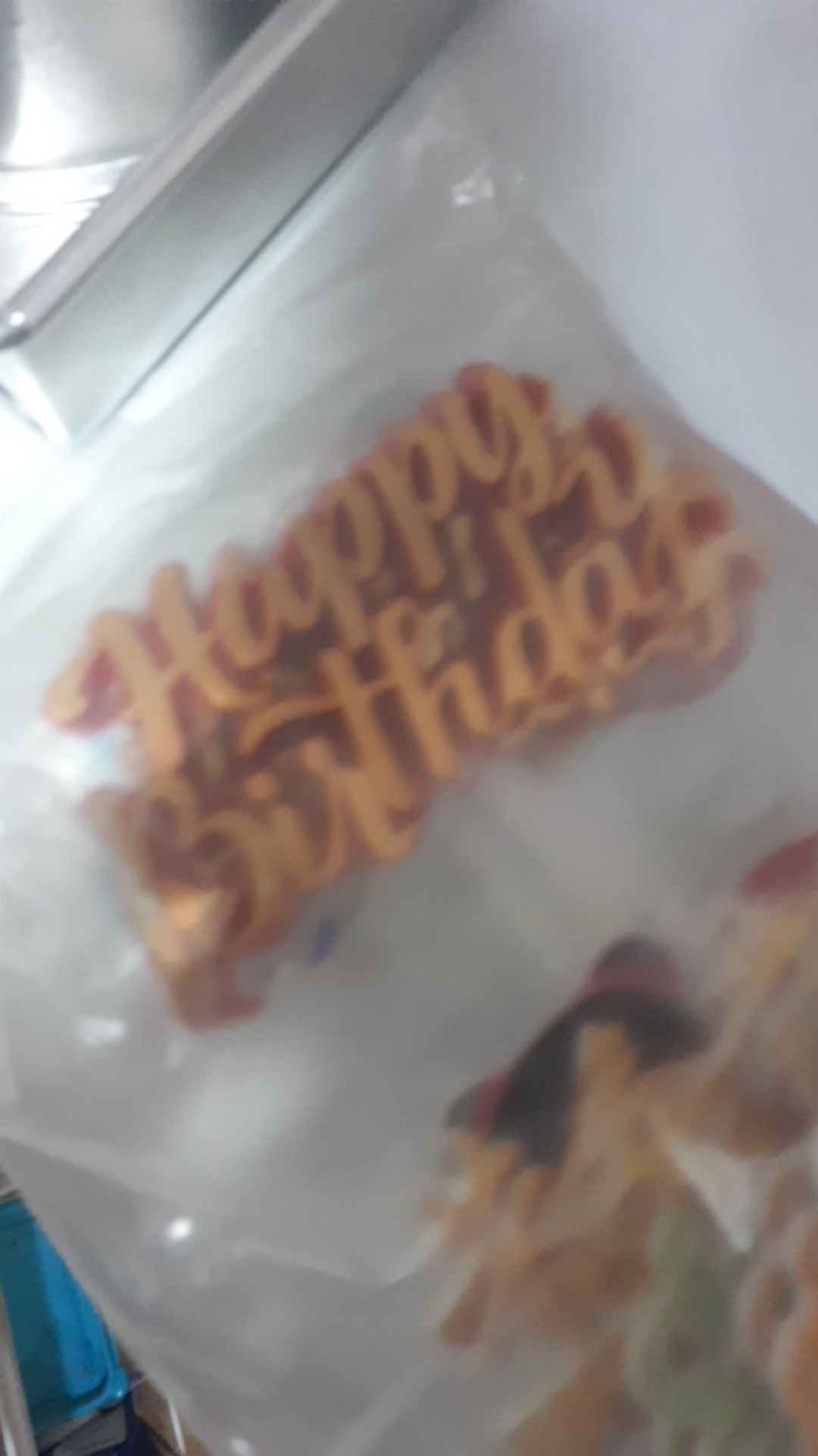 Ti-0064-f Cake Topper Tulisan Happy Birthday Tempel Emas