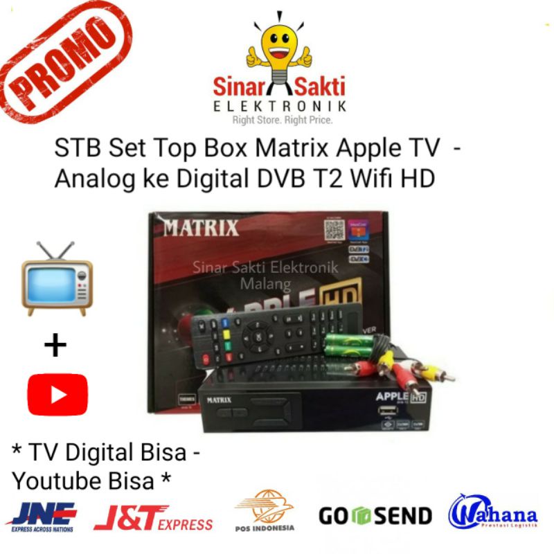 STB Set Top Box Matrix Apple TV Analog ke Digital DVB T2 Wifi HD Jernih Malang