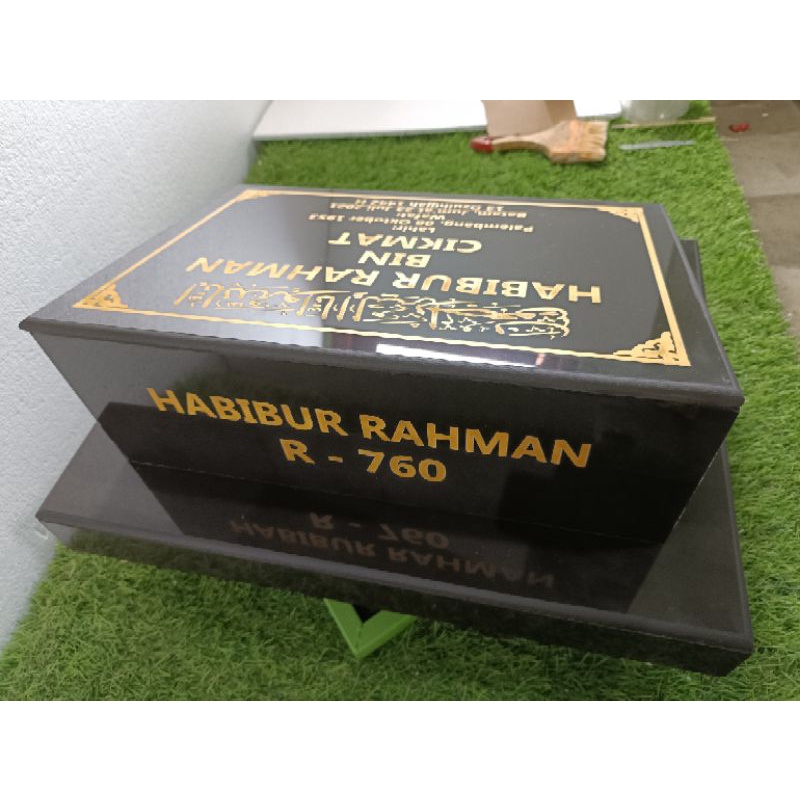 BATU NISAN MAKAM KUBURAN JAHUL MAESAN JUMBO UKURAN 30X40 KOTA GRANITO GRATIS PACKING KAYU