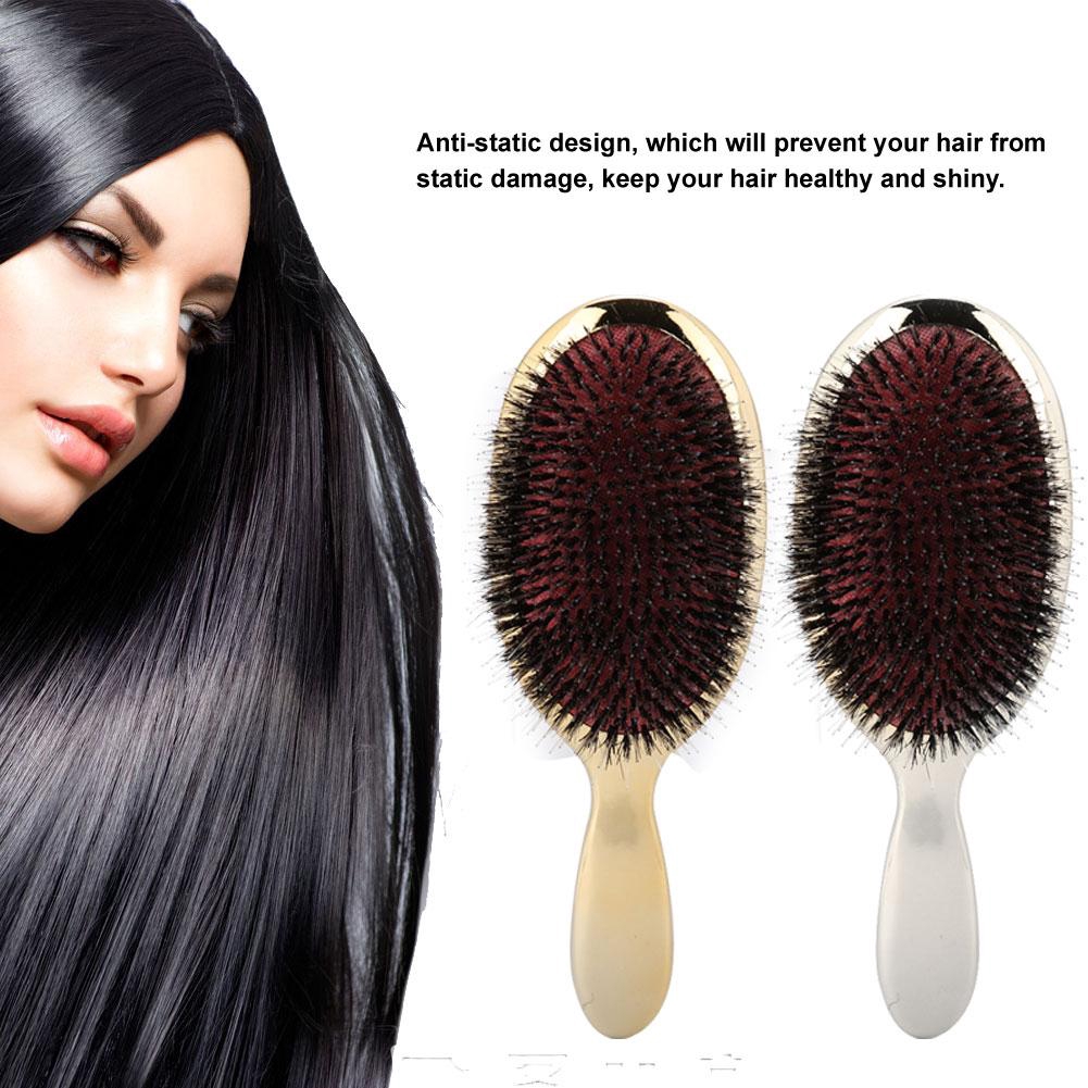Oval Nylon Bristle Massage Comb Anti Static Scalp Hair Brush
