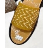 SANDAL SELOP WANITA MOTIF ZIGZAG WEDGES BAHAN RAJUT IMPORT FX-008 CASUAL CANTIK PROMO