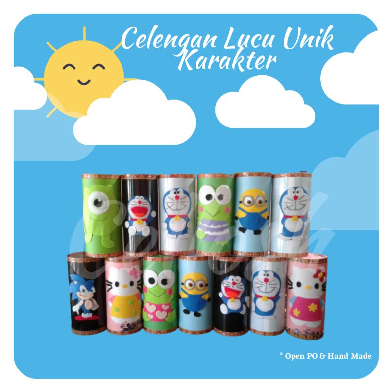 Celengan Unik Lucu Karakter Doraemon Minions Hello Kitty Keroppi Sonic