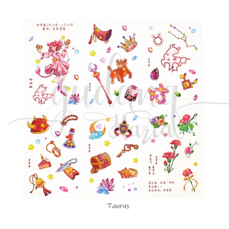 

Stiker Zodiak SET ISI 6 Sticker Motif Karakter Bintang DIY GH 303830