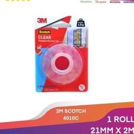 

Terbaik! 3M SCOTCH 21MM X 2M DOUBLE TAPE 3M VHB MOUNTING CLEAR HOLD 4.5KG 4010C 원