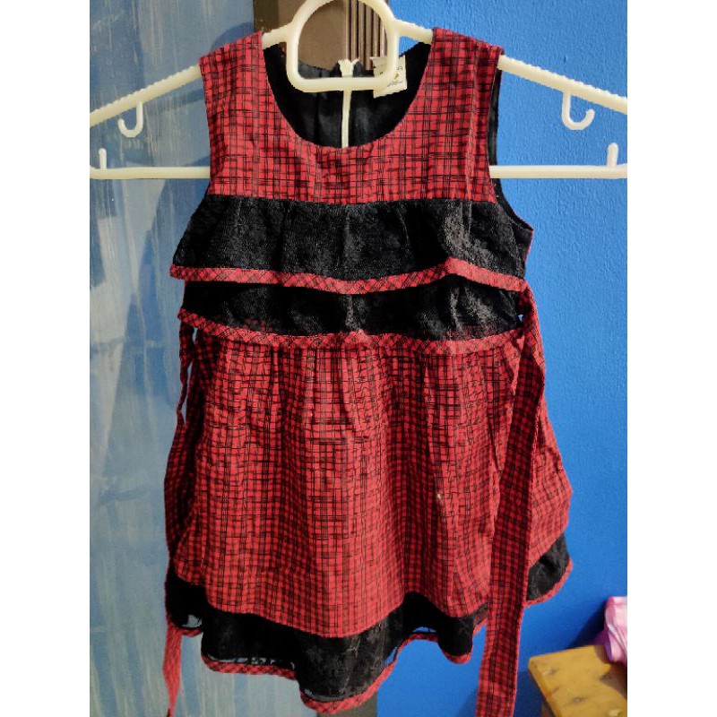 Dress Anak Merah untuk anak 1-3tahun size M