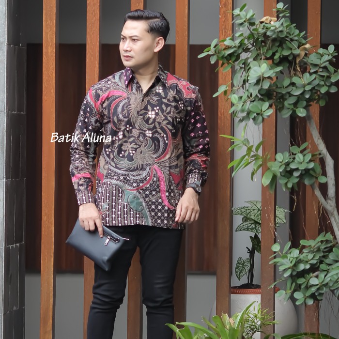 Kemeja Batik Atasan Pria Lengan Panjang Slim Fit Solo Premium  Prabuseno Katun BATIK ALUNA PL 002