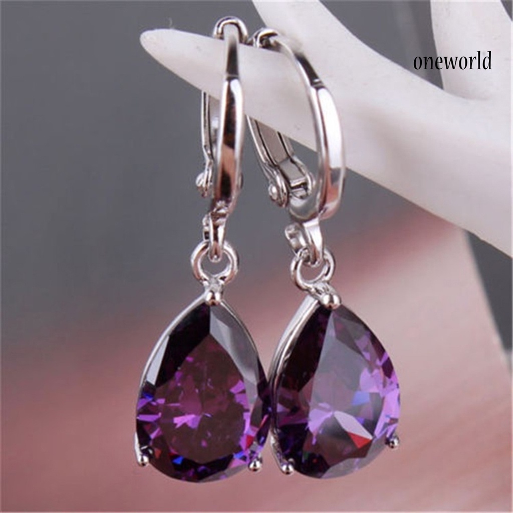 OW@ Earrings Simple Skin-friendly Elegant Teardrop Earrings for Gift