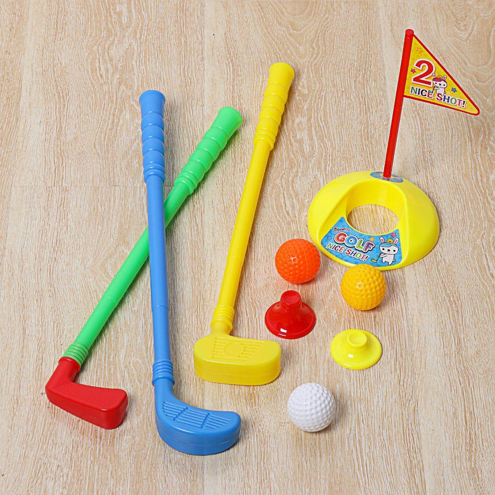 Populer 9pcs /Set Golf Set Tahan Lama Bola Lubang Plastik Indoor Outdoor Bola Game