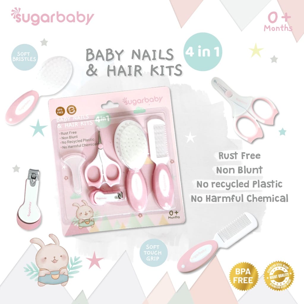 SUGAR BABY 4in1 Baby Nail &amp; Hair Kits | Sugarbaby Perlengkapan Perawatan Kuku dan Rambut Bayi 4in1