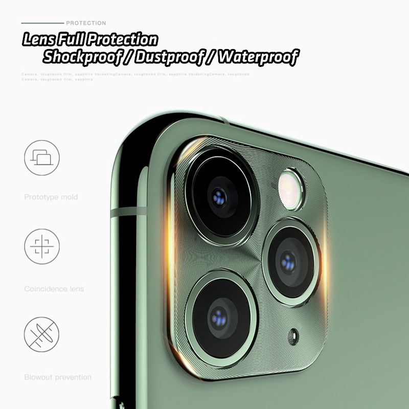 Pelindung Lensa Kamera Bahan Kaca Bentuk Bulat Untuk for iphone 11 Pro Max Iphone 11