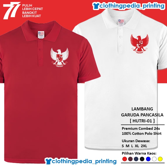Kaos Polo Kesaktian Garuda Pancasila Lambang Negara Indonesia HUT RI