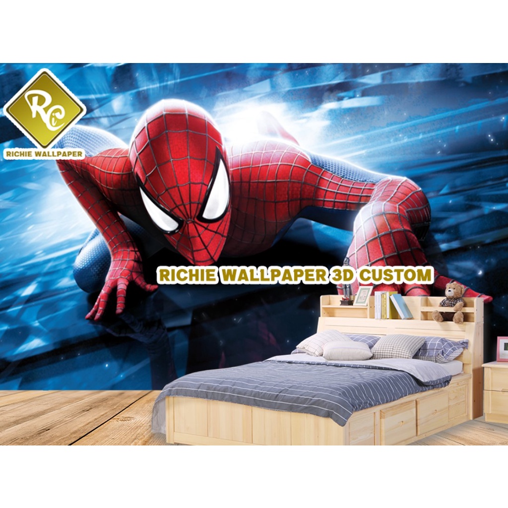 Wallpaper Dinding 3D Custom Motif Spiderman Katalog 2 - wallpaper dinding murah - wallpaper  Banner 