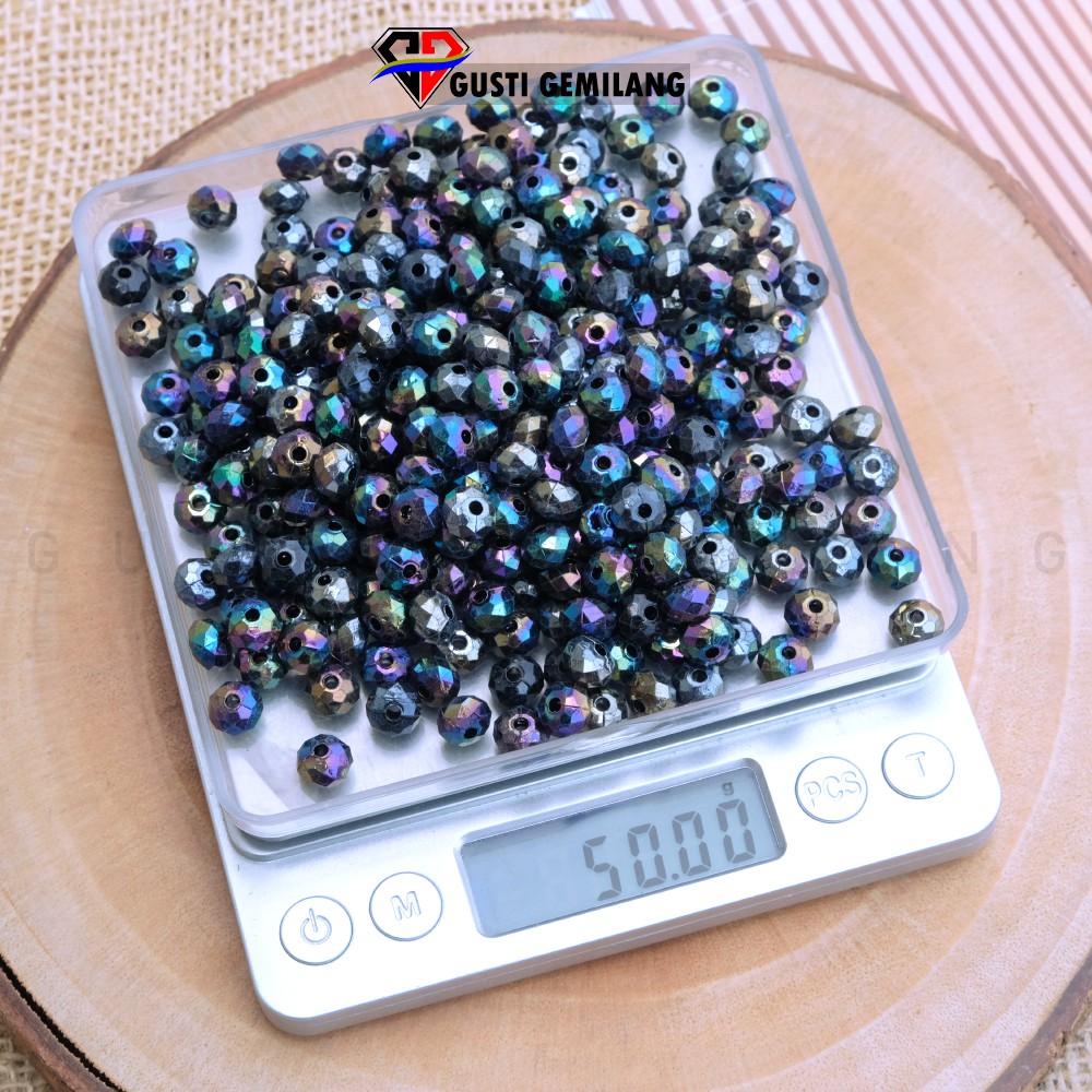 10gr Mutiara Manik Kristal Hitam Pink Wanita Kalung Gelang Aksesoris Wanita