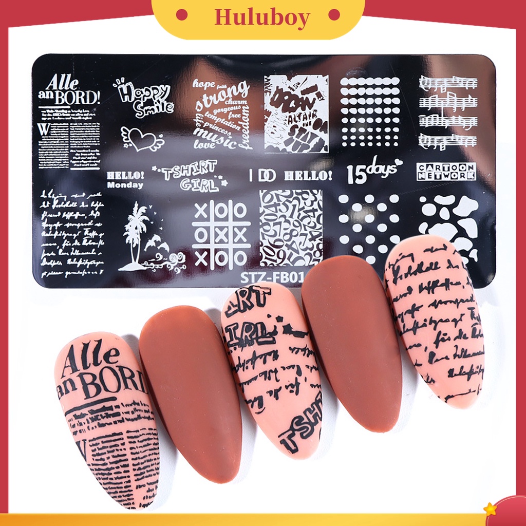 Huluboy Huluboy♡ Plat Stempel Kuku Bahan Stainless Steel Untuk Manicure