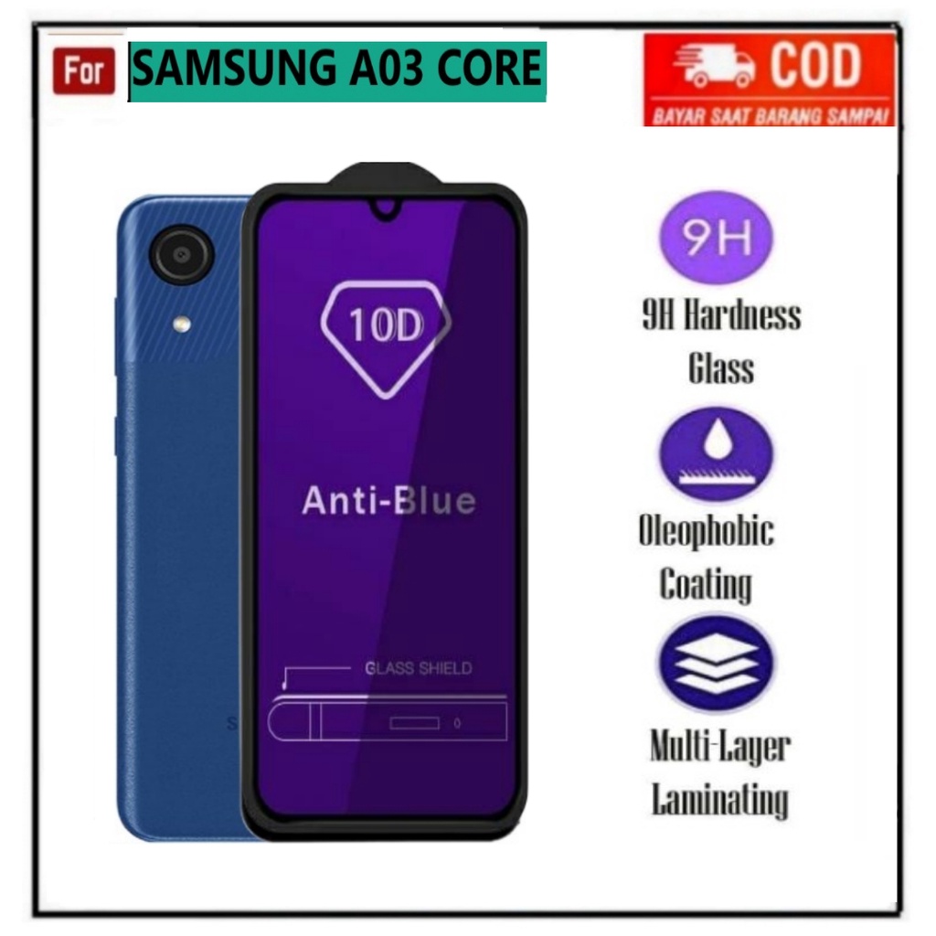 3IN1 TEMPERED GLASS BLUE LIGHT SAMSUNG A03 CORE A03 TG LAYAR ANTI RADIASI KACA FULL COVER