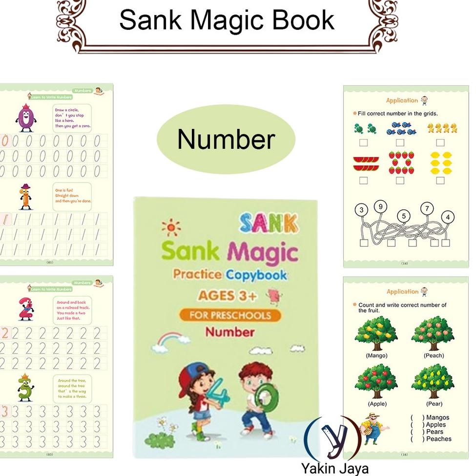 

[KODE PRODUK QQVQI7978] Sank Magic 4 set Magic Practice Book / Buku Edukasi 3D Belajar Pintar Menulis TK
