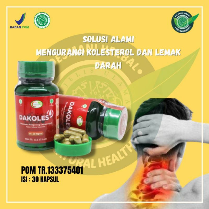 

DAKOLES Obat Penurun Kolesterol, Lemak Darah Ampuh Herbal Asli
