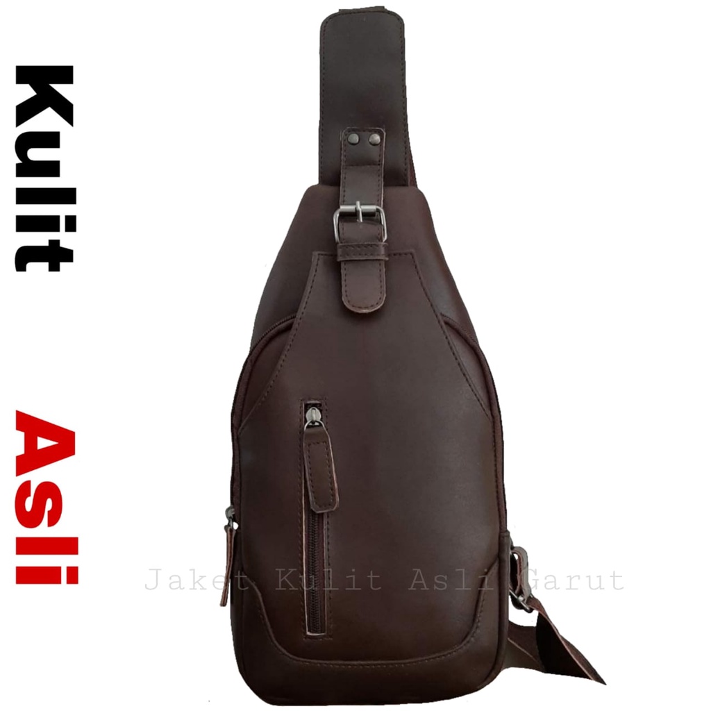 Slingbag Tas Slempang Pria Kulit Sapi Asli Tas Punggung Bodypack