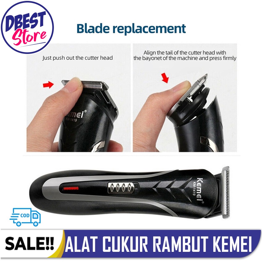 BISA COD - 0NEW IMPORT ORIGINAL KEMEI KM-1419 - ALAT MESIN CUKUR RAMBUT JENGGOT KUMIS DAN BULU HIDUNG