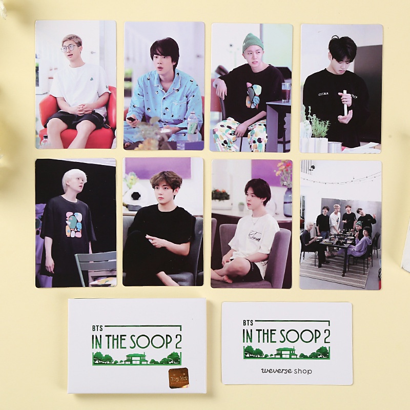 8pcs / Set Kartu Foto Mini BTS IN THE SOOP2 JK V JIN SUGA RM JIMIN J-HOPE