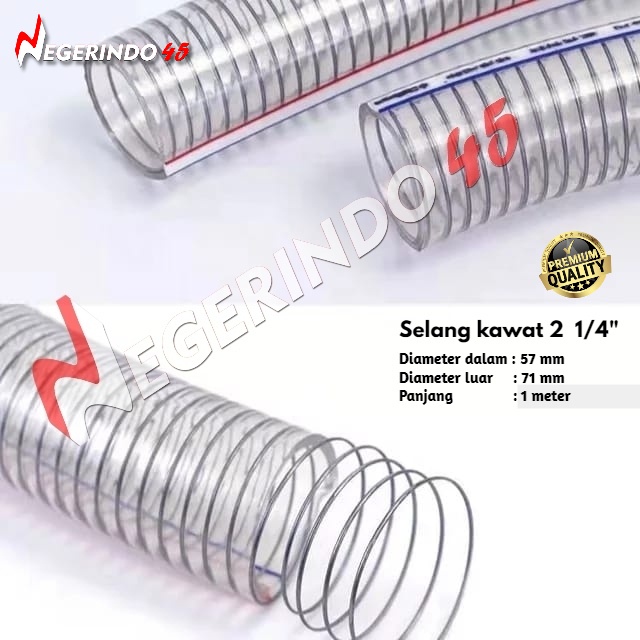 SELANG KAWAT 2&quot; / 2 1/4&quot; (PER METER) PVC SPRING HOSE SELANG AIR / SOLAR / RADIATOR MOTOR