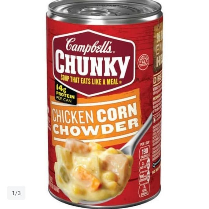 

Campbell's chunky chicken corn chowder 18.8 oz (533gr)