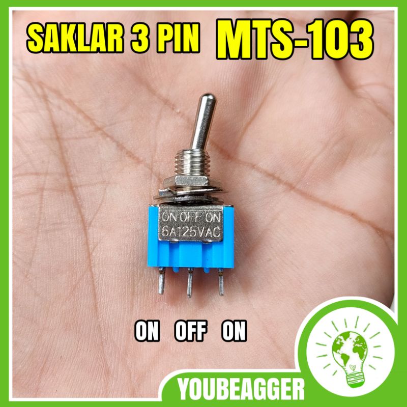 Saklar Toggle switch 3 Kaki MTS-103