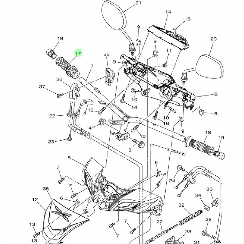 KARET STANG HANDGRP HAND GRIP HANDFAT ASSY KANAN XEON KARBU RC GT AEROX 125 ORI YGP 44D-F6240-00