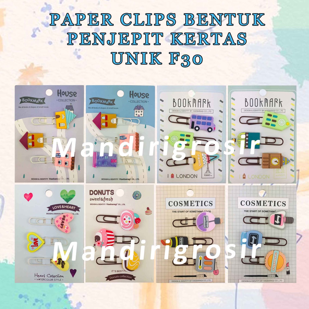 Paper Clips Bentuk unik * Paper Clips * Penjepit Kertas * F30