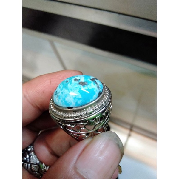 cincin batu pirus Persia badar natural