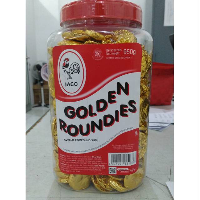 Golden roundies coklat koin coin 950gr toples