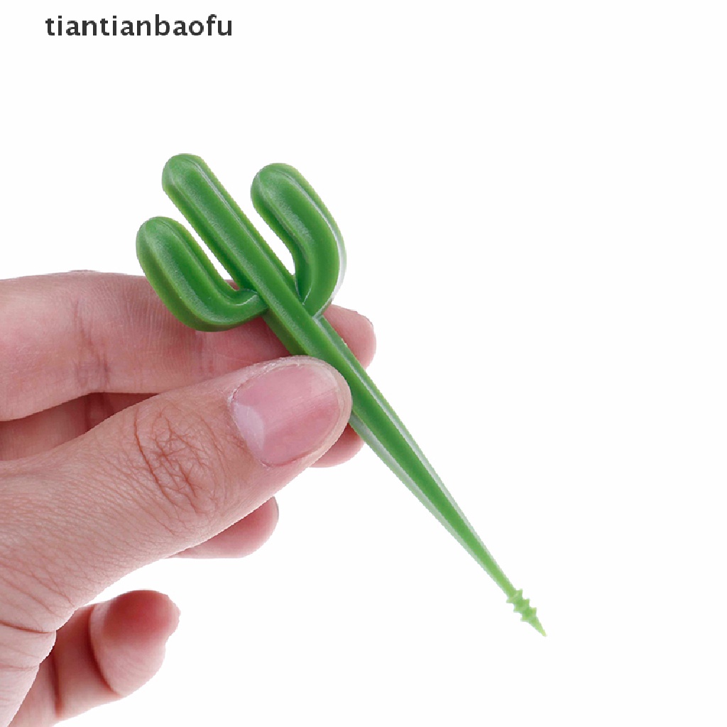 [tiantianbaofu] 6pcs/pack Cactus Fruit Forks Dessert Forks Toothpick Kids Tableware Food Picks Boutique